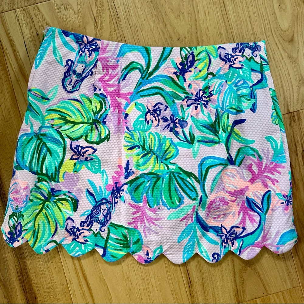 Lilly Pulitzer Kaylie Button Front Skort Amethyst Mermaid In The Shade Sz 0 EUC - Picture 7 of 16